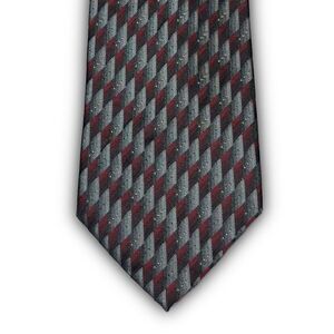 Vintage Geometric Silk Tie Black Red